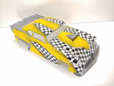 Custom Painted ProLine Racing #3523 Super J Pro-Mod RC Drag Body Checkers Yellow - Image 1 of 4