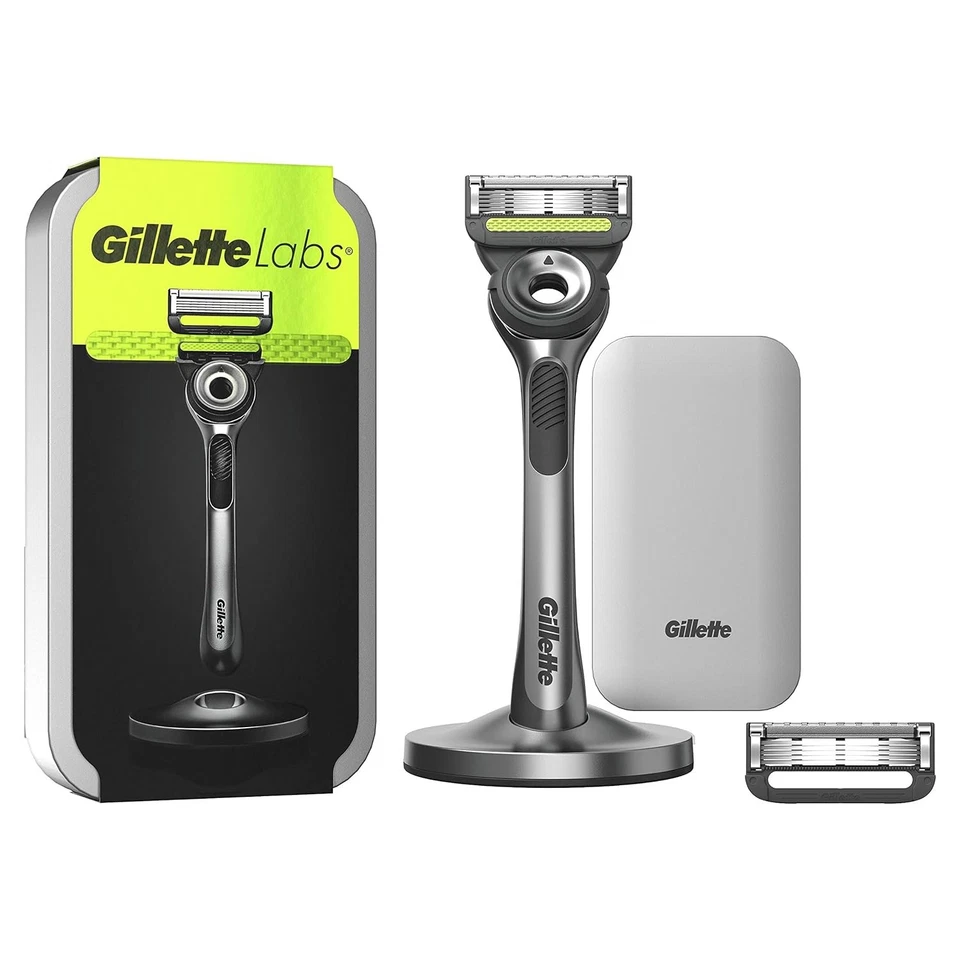 Gillette Labs Herrenrasierer SILVER Magnethalterung mit 2 Klinge + Etui - Bild 1 von 1