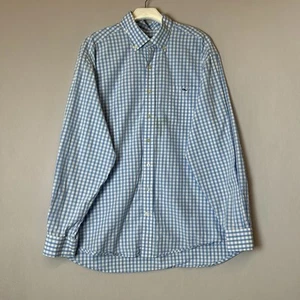 Vineyard Vines Shirt Mens Extra Large Blue White Button Down Long Sleeve Collar - Picture 1 of 17