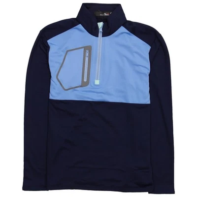 RLX Ralph Lauren Golf Jacket, M, Soft Aqua - Performance, Half-Zip, Polyester Bl - Image 1 of 4