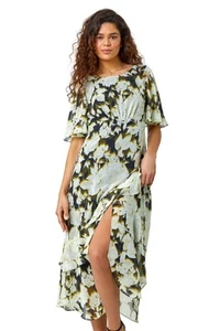 Floral Print Chiffon Tiered Midi Dress for Women UK - Ladies Roman - Picture 1 of 32