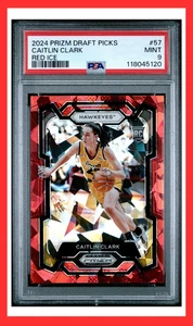 CAITLIN CLARK 2024 Prizm Draft Picks WNBA 57 RC Red Ice PSA 9 Mint Rookie Card - Picture 1 of 5