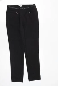 H&M Womens Black Cotton Dress Pants Trousers Size 8 Regular Zip - Picture 1 of 10