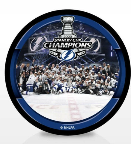 2020 Tampa Bay Lightning Photo Stanley Cup Champions Souvenir Hockey puck Cover