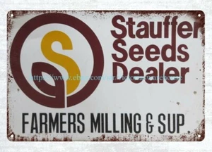 nostalgic  indoor wall  decor Stauffer Seeds Dealer metal tin sign - Picture 1 of 4