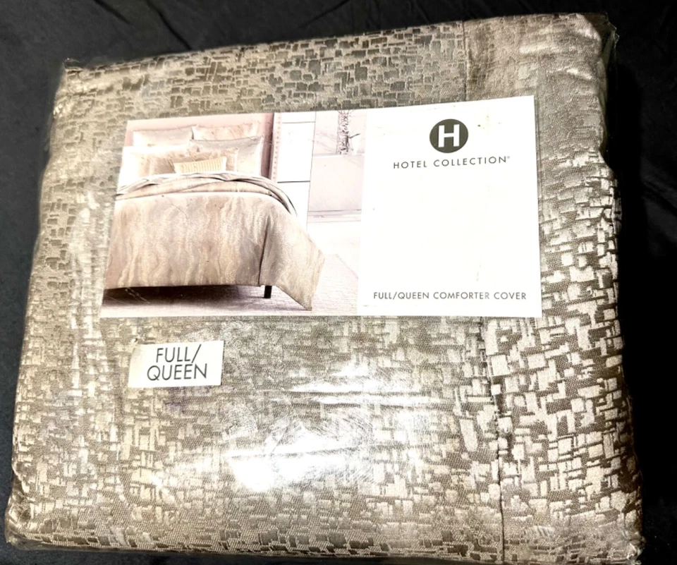 Hotel Collection Terra Full / Queen Duvet Cover Grey and Taupe