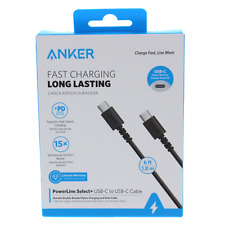 Anker PowerLine Select 6 Ft USB-C to USB-C Cable - Black (A8033H11-1) - LN 