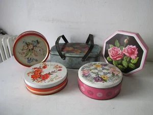 SCATOLE DI LATTA LITOGRAFATE DUFOUR,CAFFAREL.. VINTAGE DA COLLEZIONE CON FIORI - Imagen 1 de 11