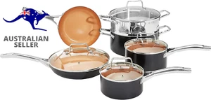 Ceramic Nonstick Pots and Pans Cookware Set, 10-Piece Set- Copper Color - Picture 1 of 12