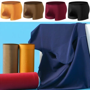 Men's Underwear Boxer Briefs Ice Silk Shorts Panties Bulge Pouch Underpants✔ - Picture 1 of 29