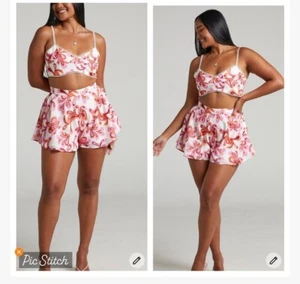 Showpo. Auroray 2-teiliges Shorts Set Pink Swirl Gr. 4 Neu mit Etikett - Bild 1 von 11
