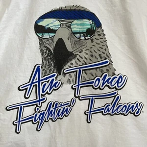 Air Force Falcons Mens Large T Shirt White Cotton Graphics Front And Back  EUC - Picture 1 of 4