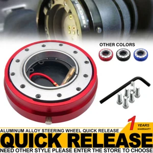 Red Auto Car 6hole Steering Wheel Quick Release Hub Racing Adapter Snap Off Boss - Picture 1 of 7
