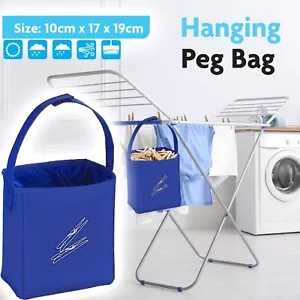 🔥Peg Bag Washing Line Hanging Fabric Holder Laundry Basket Clothes Storage Home - Picture 1 of 6
