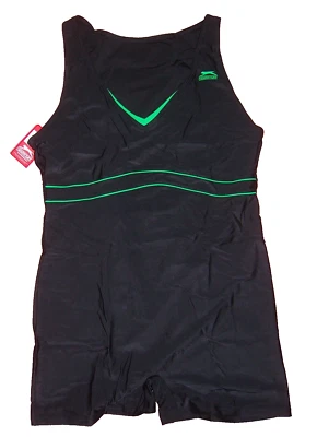 Badeanzug mit Bein  Slazenger Schwarz / Grün   -   Gr. 46  / Gr. 3XL   (NEU!!!) - Bild 1 von 4