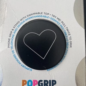 PopSockets PopGrip with Swappable Black Heart Damaged - Picture 1 of 3