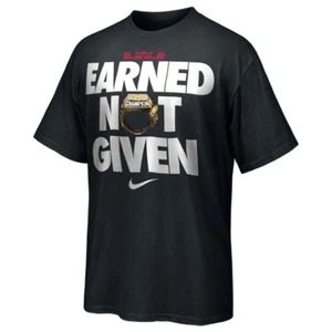 RARE NIKE LEBRON JAMES EARNED NOT GIVEN CHAMPIONSHIP SHIRT BLACK 2XL XXL LAKERS - Bild 1 von 2