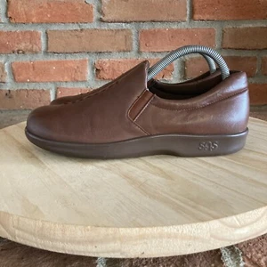 Sas Womens Slip on Brown Leather Shoes Clogs Size 9s - Picture 1 of 9