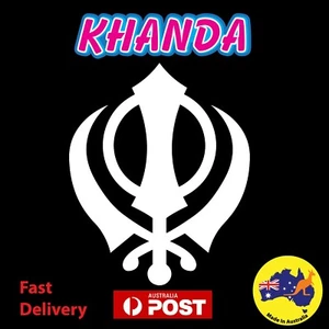 Khanda Sikh Symbol Vinyl Sticker for Car Vehicle Glass Window Punjabi Logo Hindu - Picture 1 of 4