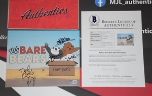 WE BARE BEARS CAST HAND SIGNED/AUTOGRAPHED 8x10 PHOTO W/ BAS LOA COA A - Picture 1 of 5