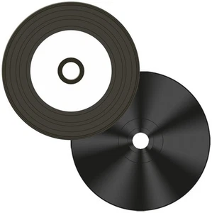 50-Pak Digital-Vinyl =White Inkjet Hub= Diamond Black Record Surface 52X CD-R's - Picture 1 of 3