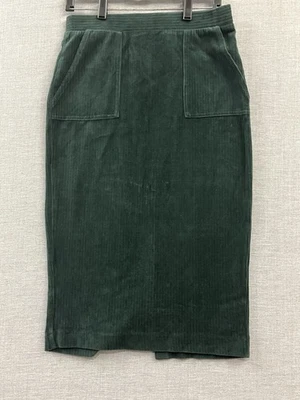 Falda Catherine Malandrino Mujer Mediana Verde Pana Lápiz Pull On Bolsillos Foto 1 de 4