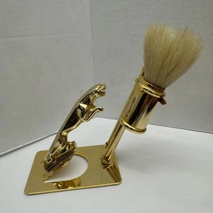 Set da barba oro supporto spazzola rasoio di sicurezza art deco francese Jaguar - Foto 1 di 5