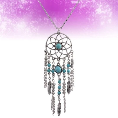  Collana in argento della Boemia Collana in lega Pendente Creativo Dreamcatcher - Immagine 1 di 4
