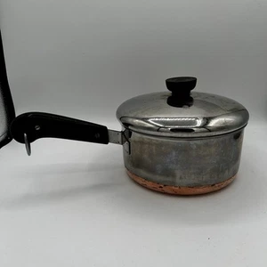 Vtg Revere Ware Pan Pot Copper Clad 1801 Patent 2363973 + LID - Picture 1 of 8