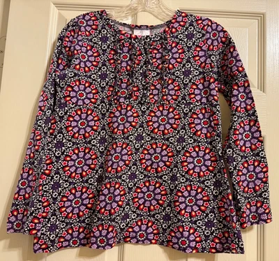 Hanna Andersson Floral Shirt EUC Girls Top 150 12 - Image 1 of 2