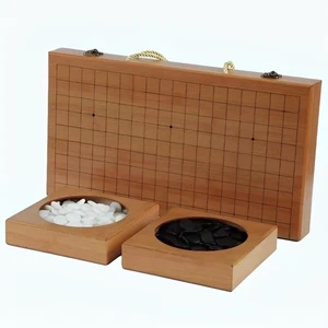 19x19 Go Spiel Set, Holz Faltbar Go Spielbrett Set, Traditionelles Weiqi Tablet... - Bild 1 von 7