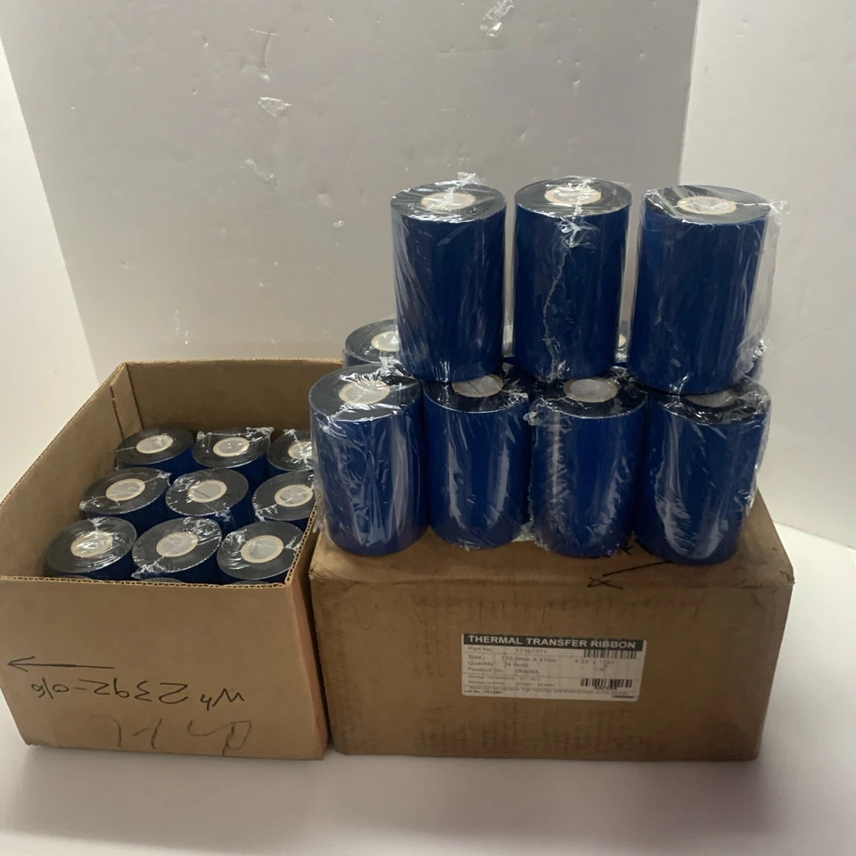 Thermal Transfer Ribbon 4.33'' x 1345' 23 Rolls Black For SATO & DATAMAX TR4065 - Image 1 of 4