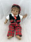 Vintage Art Marca  Boy Doll Facial Expressions From Spain Plaid Outfit 15"