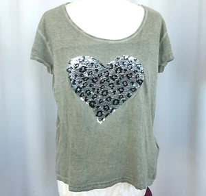 Jean Pascale Shirt T-Shirt Damen Gr. S 38 Wendepailletten Herz Animalmuster - Bild 1 von 4