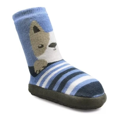 New Jumping Beans Blue Puppy Dog Slipper Socks Slippers Toddler Boy 6-12M - Image 1 of 3