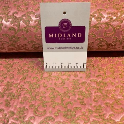 £7.50 Rose Pink Firm Floral banarsi Brocade waistcoat Fabric 150 cm M1387-2 - Image 1 of 4