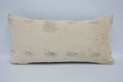 Throw Pillow Covers, Kilim Pillows, 12"x24" White Cushion, Pillow for Couch - Image 1 of 4