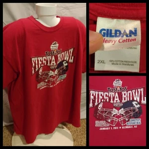 Mens Gildan 2011 Tostitos Fiesta Bowl OU Sooners Crimson T-Shirt 2XL - Picture 1 of 9