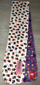 GIRLS OILILY WINTER SCARF reversible FLOWERS white purple size 4 clean warm - Picture 1 of 1