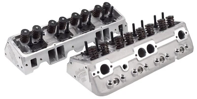 EDELBROCK SBC E-STREET CYLINDER HEADS,PAIR,64CC,SMALL BLOCK CHEVY - Image 1 of 4