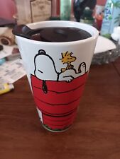 Peanuts Snoopy & Woodstock on Dog House 16 oz Ceramic Travel Mug  Porcelain 