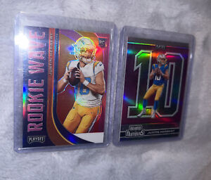 Justin Herbert Rookie Wave Pink And Behind The Number Pink Card Playoff Footbal”