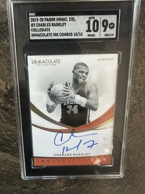 2019 Panini Immac Collegiate, #2 Charles Barkley, Immaculate Ink Combo 10/10 - Image 1 of 2