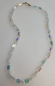 Hand Made Crystal Necklace Iridescent Light Reflective 20'' for 10'' around neck - Picture 1 of 3
