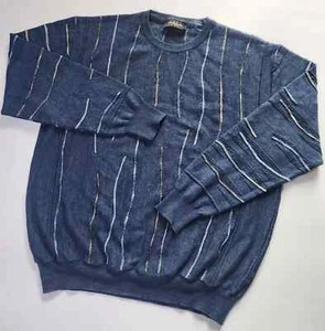 Montechiaro Sweater Men XL Coogi Style Made in Italy Virgin Wool Blend 90s Vtg - Picture 1 of 11