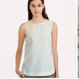 JCrew Sleeveless Beaded Flower Tank Size 2 - Picture 1 of 4