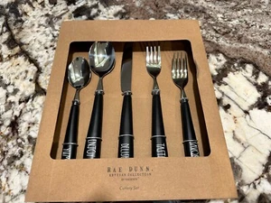 Rae Dunn Artisan Collection By Magenta Cutlery Set Silverware, Brand New- Black