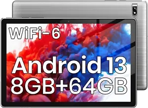 Tablet Android 13 10,1 pulgadas 8GB RAM 64GB ROM WiFi Cámara Bluetooth FHD Gris B32 - Imagen 1 de 7