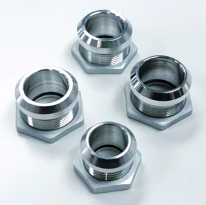 Satin Aluminum Firewall Bulkhead Hose Ring Fittings Set [6AN, 10AN, 5/8" HEATER] - Picture 1 of 3