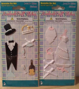 2 Pakete Braut & Bräutigam Handarbeit Basteln Aufkleber = Sammelalbum Erinnerungsbücher Neu - Bild 1 von 1